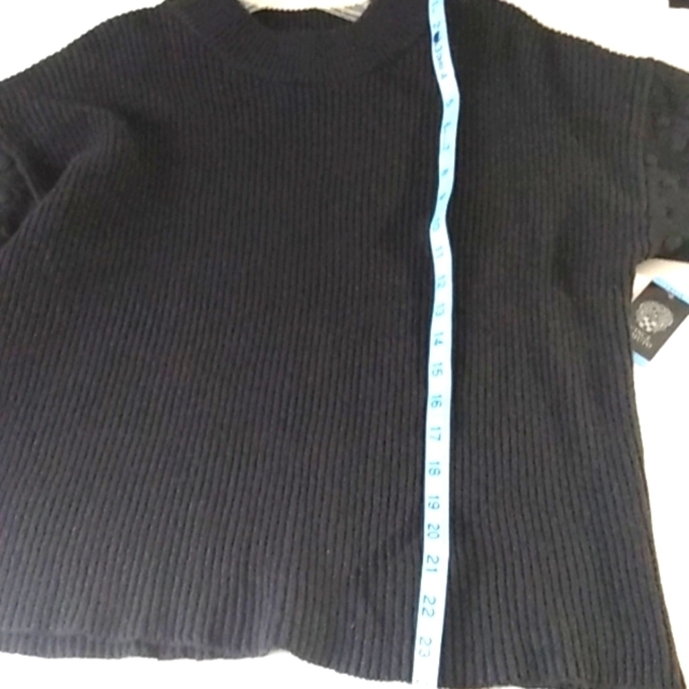 VINCE CAMUTO Rich Black Ribbed Sweater - Size Large NWT - Picture 5 of 9